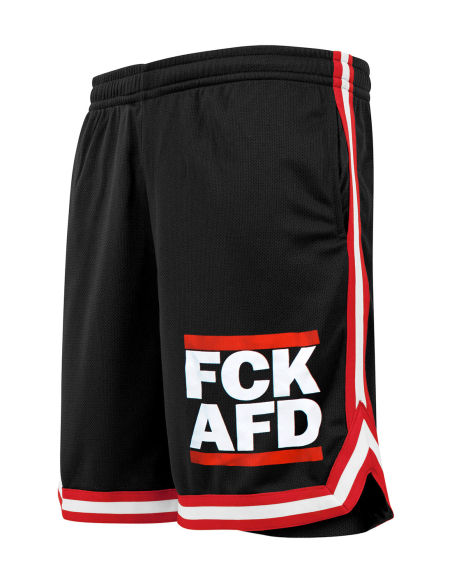 FCK AFD - No Borders - Basketball Shorts - Black/Red/White