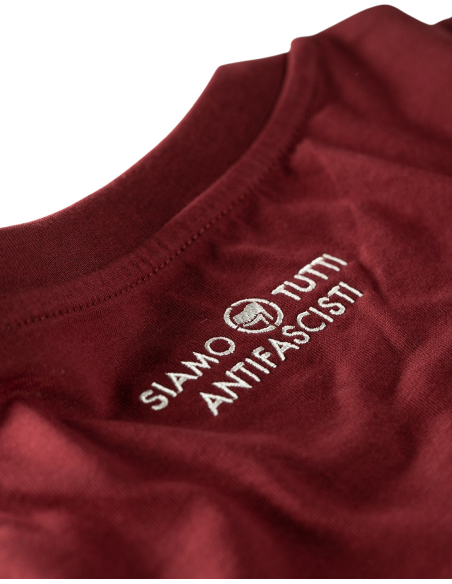 Siamo Tutti Antifascisti - No Borders - T-Shirt - Burgundy Siamo Tutti Antifascisti - No Borders - T-Shirt - Burgundy
