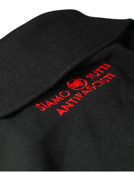 Siamo Tutti Antifascisti - No Borders - Polo - Black Siamo Tutti Antifascisti - No Borders - Polo - Black