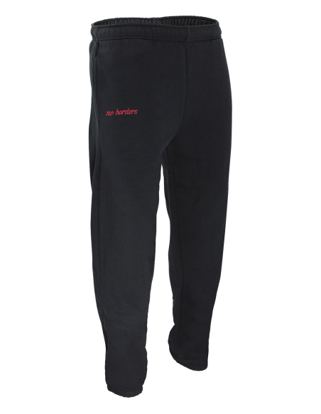 Kein Mensch ist illegal - No Borders - Sweat Pants - Black/Red
