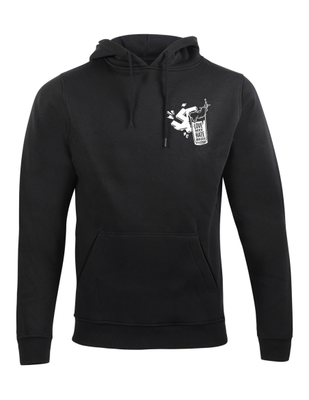 Love Beer Hate Nazis 2.0 - No Borders - Hoodie - Black