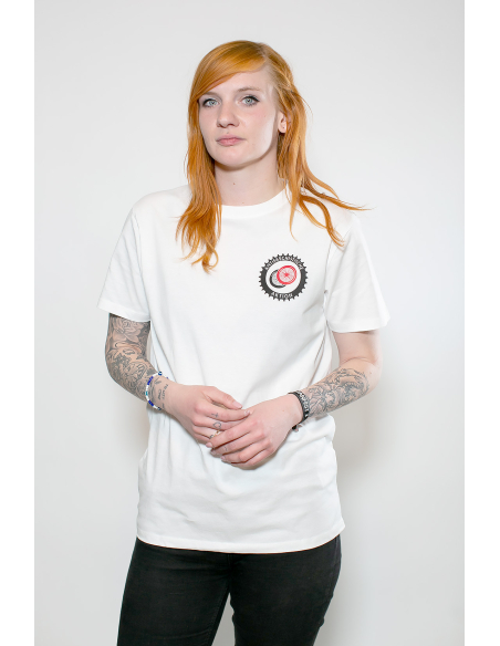 Fahrrad Antifa - No Borders - T-Shirt - Pocket Print - White