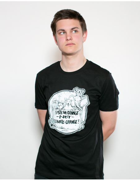 System Change Not Climate Change - No Borders - T-Shirt - Black