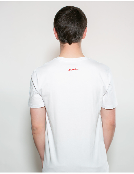 Kein Mensch ist illegal - No Borders - T-Shirt - White/Red