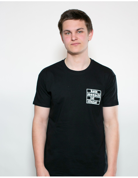 Kein Mensch ist illegal - No Borders - T-Shirt - Pocket Print -