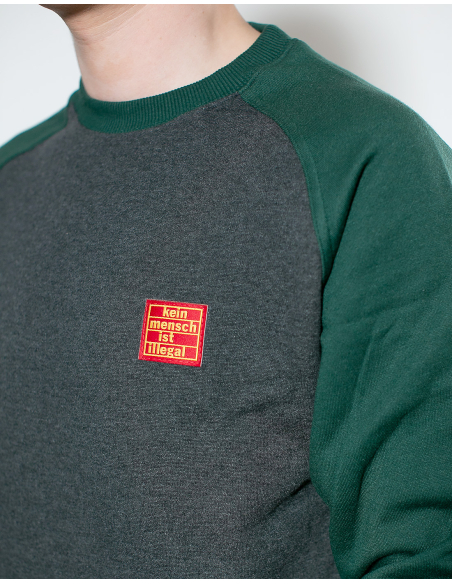 Kein Mensch ist illegal - No Borders - Sweater - Grey/Green