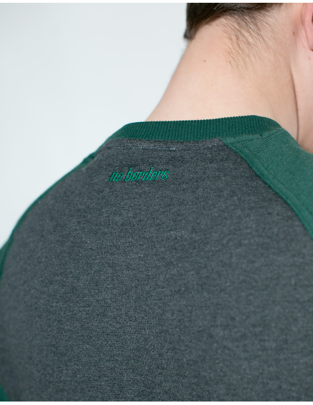 Kein Mensch ist illegal - No Borders - Sweater - Grey/Green