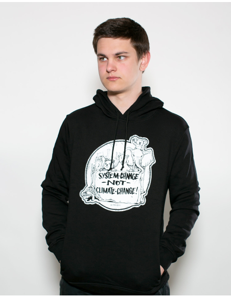 System Change Not Climate Change - No Borders - Hoodie - Black
