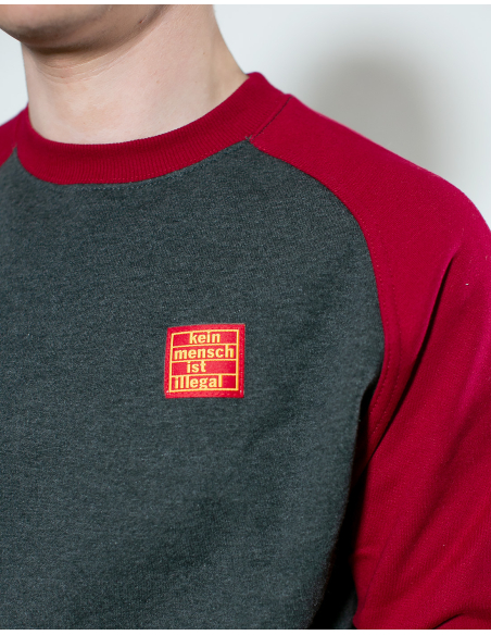 Kein Mensch ist illegal - No Borders - Sweater - Grey/Red