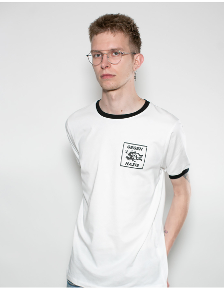 Gegen Nazis - No Borders - T-Shirt - White