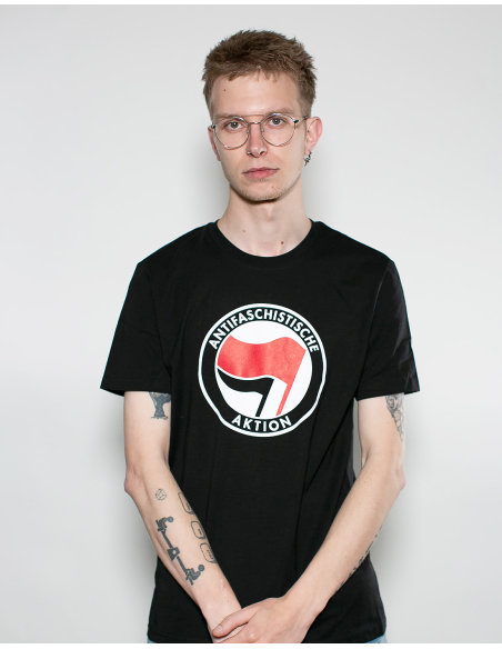 Antifaschistische Aktion - No Borders - T-Shirt - Black Antifaschistische Aktion - No Borders - T-Shirt - Black