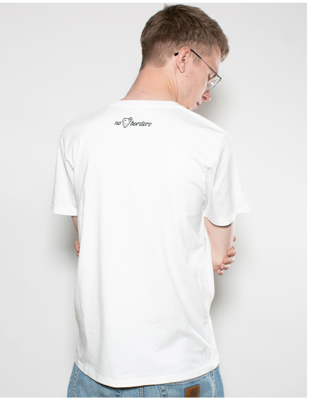 Fahrrad Antifa - No Borders - T-Shirt - Pocket Print - White