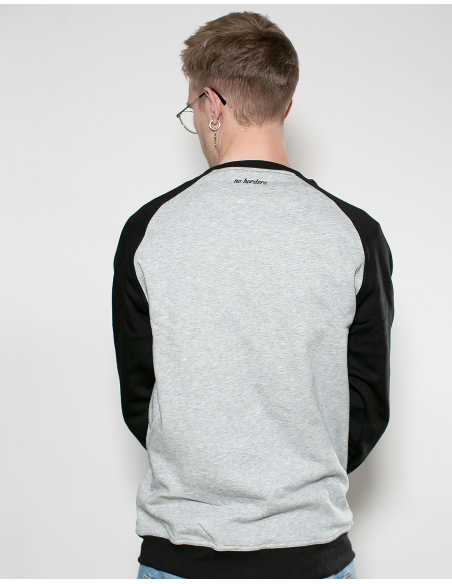 Kein Mensch ist illegal - No Borders - Sweater - Grey/Black