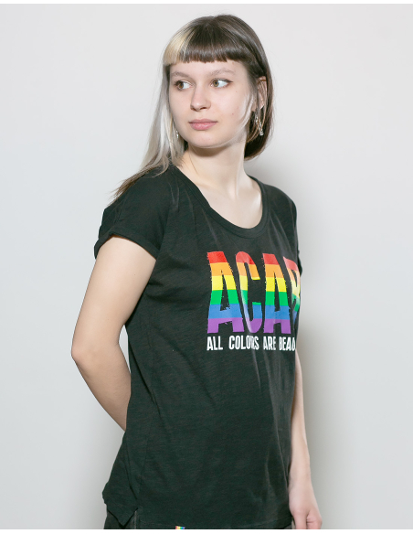 ACAB - All Colours Are Beautiful - No Borders - T-Shirt fitted