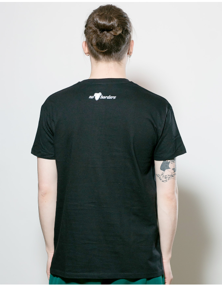 Refugees Welcome - No Borders - T-Shirt - Black/Yellow