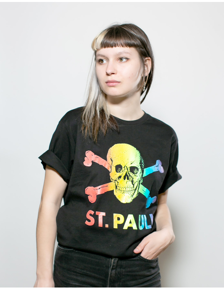 St. Pauli - T-Shirt - Skull Rainbow - Black