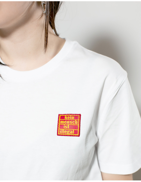 Kein Mensch ist illegal - No Borders - T-Shirt - White/Red