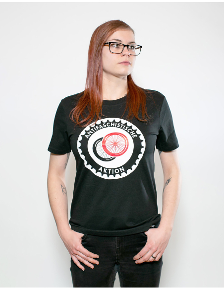 Fahrrad Antifa - No Borders - T-Shirt - Front Print - Black Fahrrad Antifa - No Borders - T-Shirt - Front Print - Black
