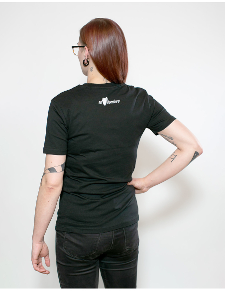 Fahrrad Antifa - No Borders - T-Shirt - Front Print - Black Fahrrad Antifa - No Borders - T-Shirt - Front Print - Black