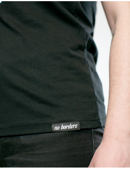 Fahrrad Antifa - No Borders - T-Shirt - Front Print - Black Fahrrad Antifa - No Borders - T-Shirt - Front Print - Black