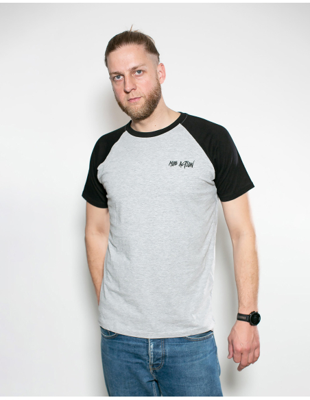 Mob Action - New Logo - T-Shirt - Raglan - Grey/Black