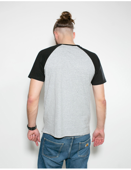Mob Action - New Logo - T-Shirt - Raglan - Grey/Black