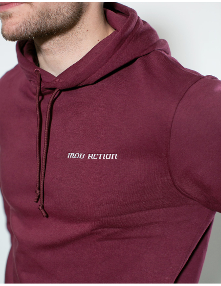 Mob Action Classic - Hoodie - Burgundy/White