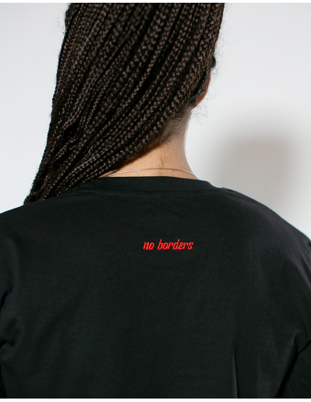 Kein Mensch ist illegal - No Borders - T-Shirt - Black/Red