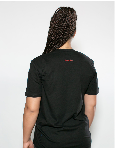 Kein Mensch ist illegal - No Borders - T-Shirt - Black/Red