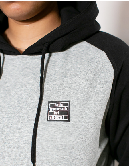 Kein Mensch ist illegal - No Borders - Hoodie - Grey/Black