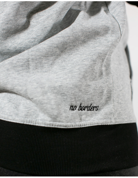 Kein Mensch ist illegal - No Borders - Hoodie - Grey/Black