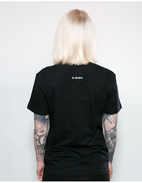 Kein Mensch ist illegal - No Borders - T-Shirt - Black/Black