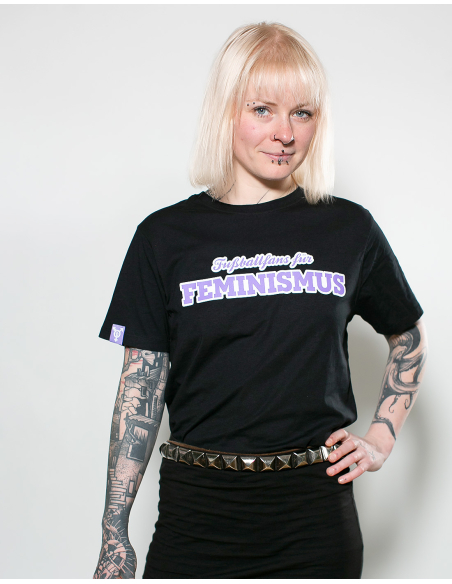 Fußballfans für Feminismus - No Borders - T-Shirt - Black