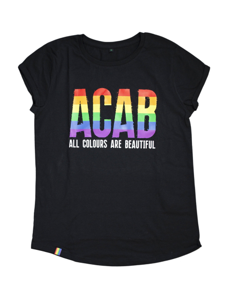 ACAB - All Colours Are Beautiful - No Borders - T-Shirt fitted
