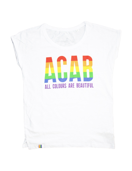 ACAB - All Colours Are Beautiful - No Borders - T-Shirt fitted