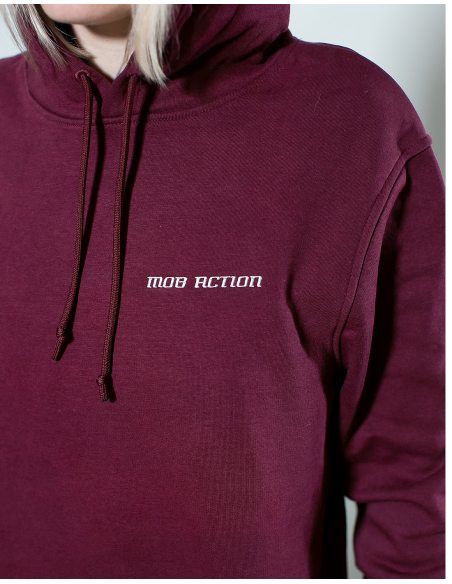 Mob Action Classic - Hoodie - Burgundy/White