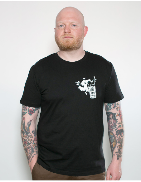 Love Beer Hate Nazis 2.0 - No Borders - T-Shirt - Black