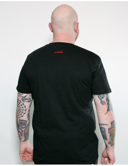 Kein Mensch ist illegal - No Borders - T-Shirt - Black/Red