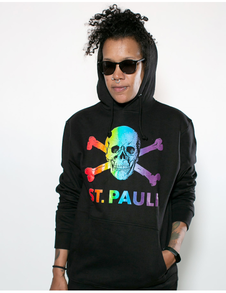 St. Pauli - Hoodie - Totenkopf I - Black/Rainbow