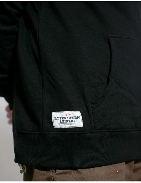 Roter Stern Leipzig - Hoodie - Logo Stick - Black