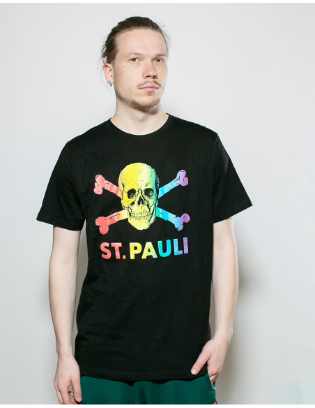 St. Pauli - T-Shirt - Skull Rainbow - Black