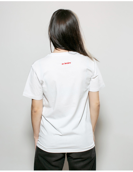 Kein Mensch ist illegal - No Borders - T-Shirt - White/Red