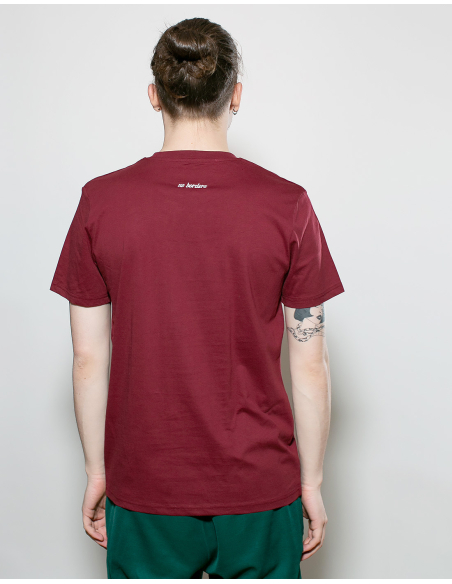 Kein Mensch ist illegal - No Borders - T-Shirt - Burgundy