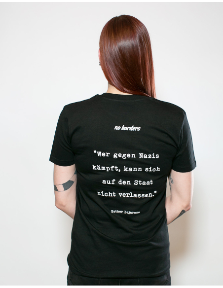 Wer gegen Nazis kämpft... - No Borders - T-Shirt - Black