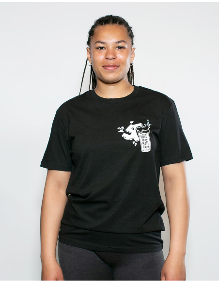 Love Beer Hate Nazis 2.0 - No Borders - T-Shirt - Black