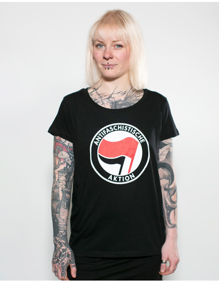 Antifaschistische Aktion - No Borders - T-Shirt tailliert - Antifaschistische Aktion - No Borders - T-Shirt tailliert -