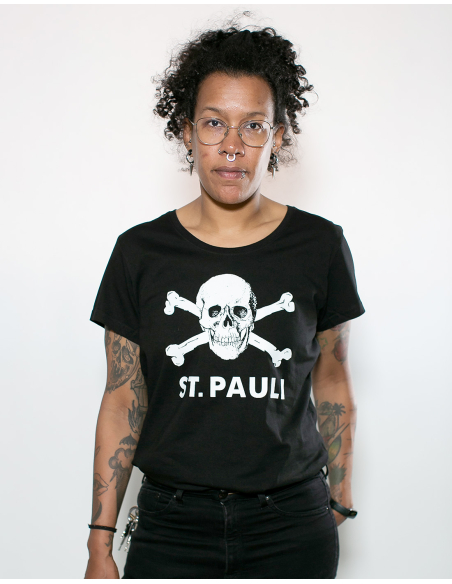 St. Pauli - T-Shirt tailliert - Totenkopf - Black