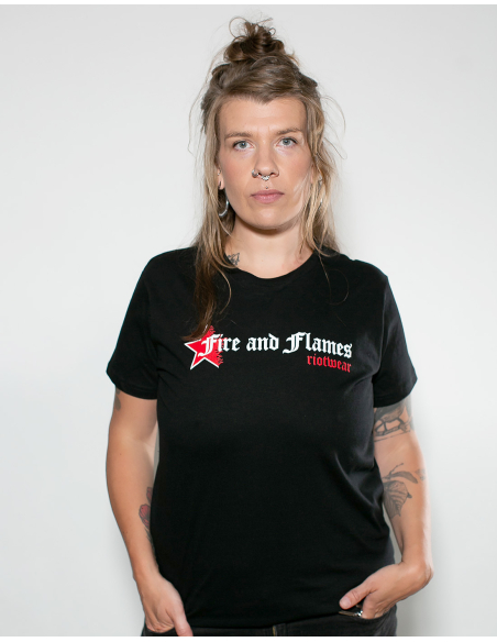 Fire and Flames - T-Shirt - Oldschool - Black