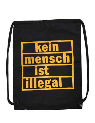Kein Mensch ist illegal - Turnbeutel - Black/Yellow
