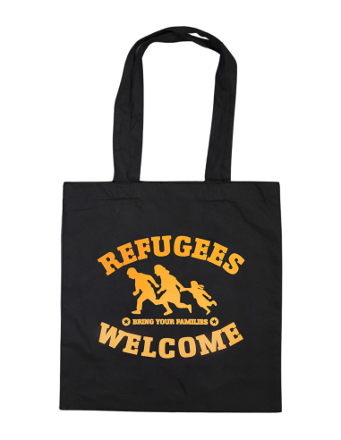 Refugees Welcome - Beutel - Black/Yellow